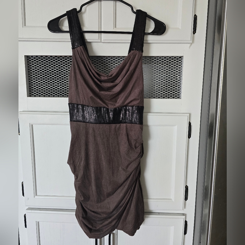 Mystic Backless Dress in Brown and Black